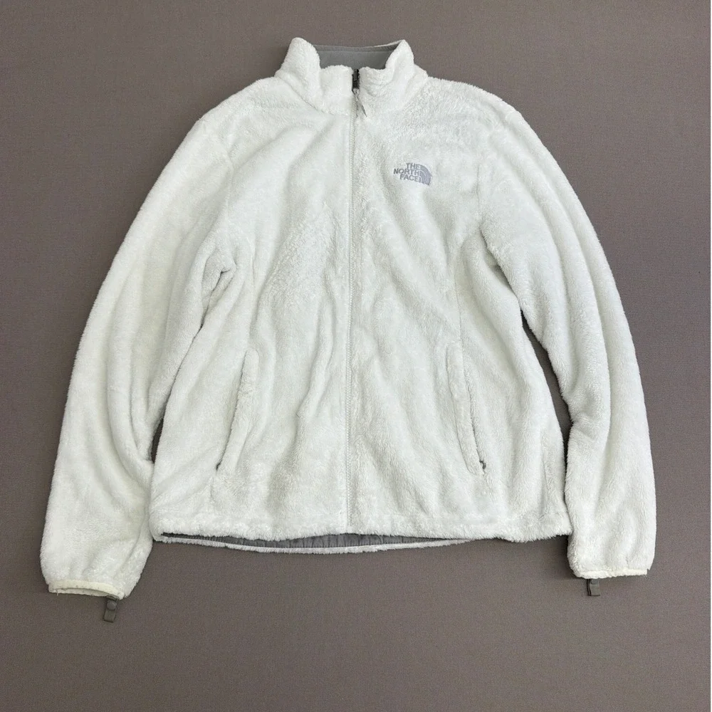 The North Face Osito White Full Zip High Pile Fleece Jacket Womens Large L